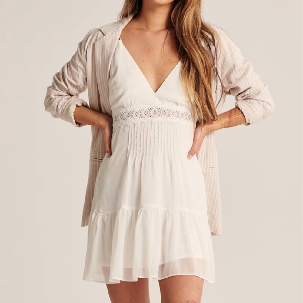 Abercrombie Lace Trim Dress Sz M Tall